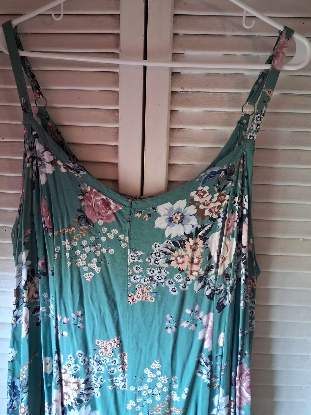 torrid Teal Green Floral Maxi Dress with Adjustable Straps